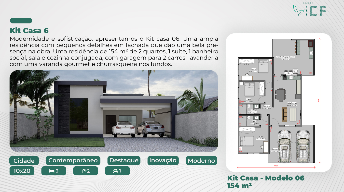 Kit Casa 6 - Modelo 06 - 154 m²